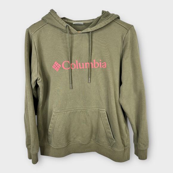 Columbia Womens size Medium Logo Hoodie 1895751 Pink Brown - Picture 1 of 7